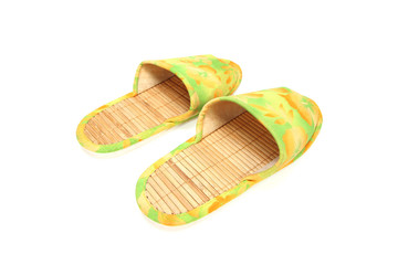 bamboo slippers, isolated