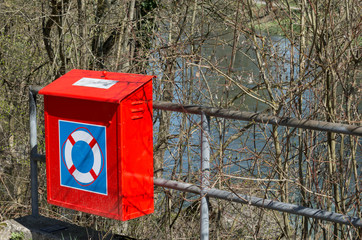 Fototapeta premium Orange Life Belt Box