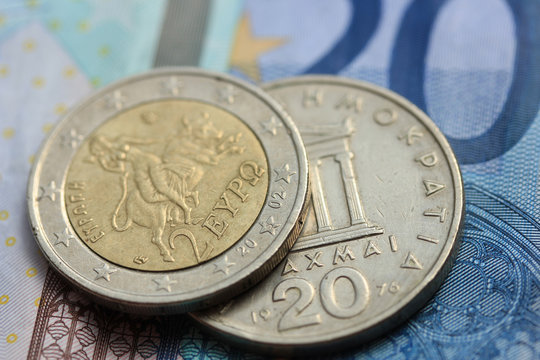 Greek and euro money