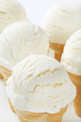 White ice cream cones