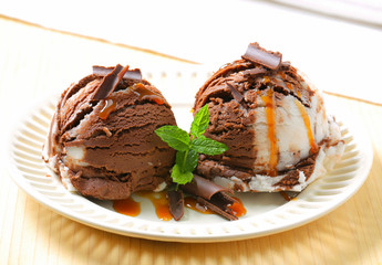 Chocolate vanilla ice cream