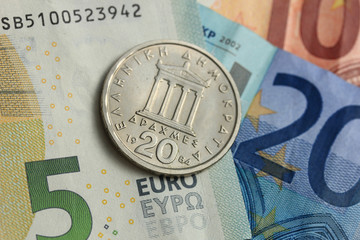 Greek and euro money