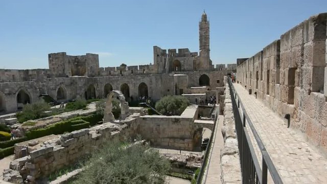Tower of David and archeological garden in Jerusalem, Israel