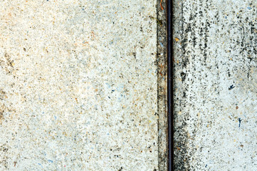Rust iron line on concrete floor