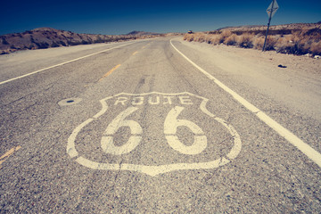 Route 66, symbol of the nostalgic highway of the USA