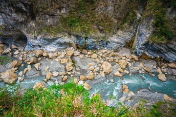 Fototapeta premium Taroko national park with river and rock