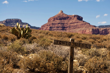 Road sign in Grand Canyon, Arizona