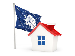 House with flag of antarctica