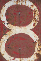Rusty Metal Sign Number Eight