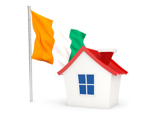 House with flag of cote d Ivoire