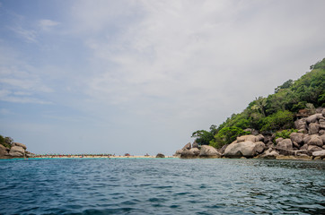 Nang Yuan Island with blue sea at the Gulf of Thailand