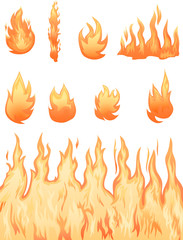 Various fire and flame vector images
