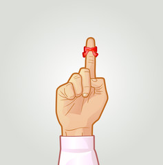 Tie a ribbon on finger to remember vector image