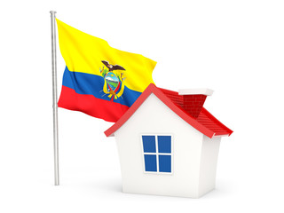 House with flag of ecuador