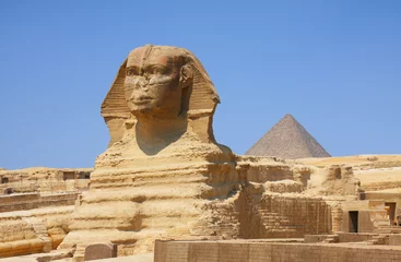 Fotobehang De sfinx en piramides in Egypte © Dan Breckwoldt
