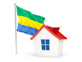 House with flag of gabon