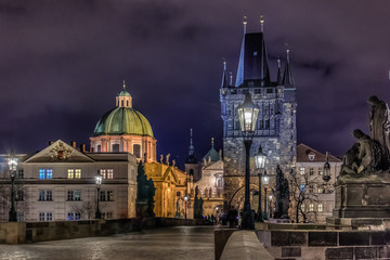 Obraz premium Prague Charles Bridge at Night