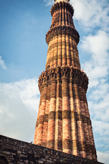 Fototapeta na wymiar Qutub Minar is a one of the most popular place in New Delhi , India