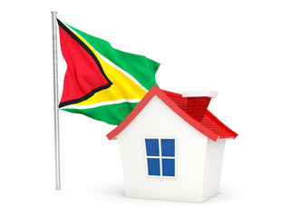 House with flag of guyana