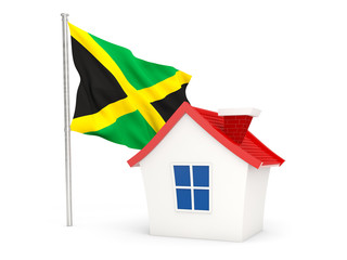 House with flag of jamaica