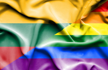 Waving flag of Pride and Lithuania