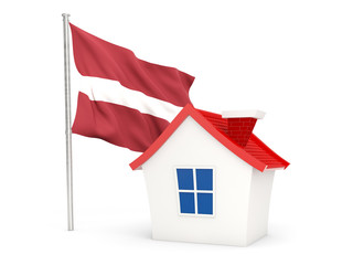 House with flag of latvia