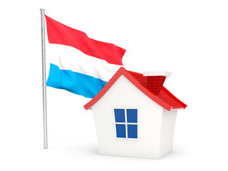House with flag of luxembourg