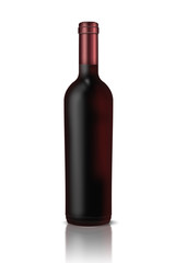 Bottle of wine isolated on white background.