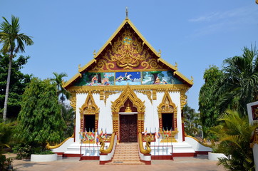 Buddhist temple in Pakse city in Laos 