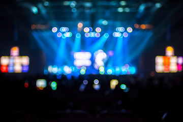 Blurred background : Bokeh lighting in concert with audience ,Mu
