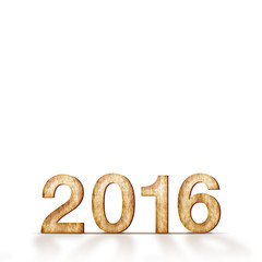 wood 2016 year number on white background, Template for adding y