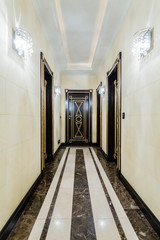 Long corridor in baroque house