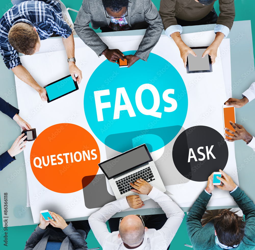 Sticker FAQs Frequently Asked Questions Solution Concept - Stickers