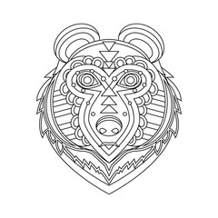 Geometrical flat style animal portrait made in vector. Head of b