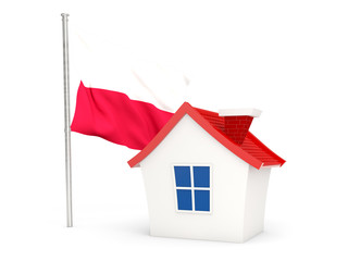 House with flag of poland