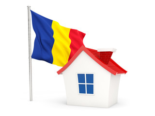 House with flag of romania