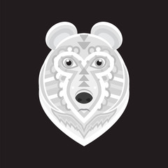 Geometrical flat style animal portrait made in vector. Head of p