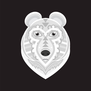 Geometrical flat style animal portrait made in vector. Head of p
