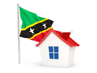 House with flag of saint kitts and nevis