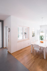 White table in dining room