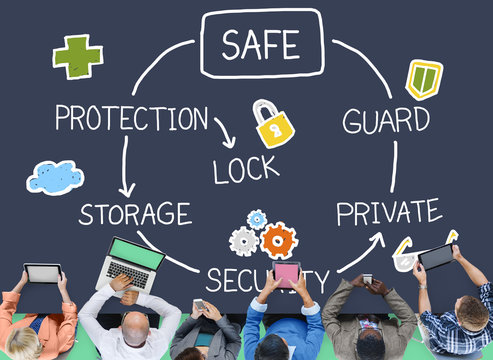 Safe Data Protection Storage Security Guard Concept