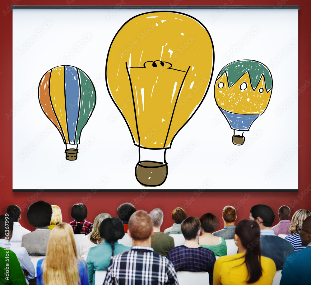 Wall mural Hot Air Balloon Bulb Ideas Imagination Flight Concept