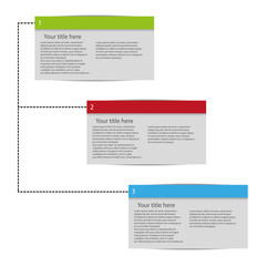 infographic three color tags