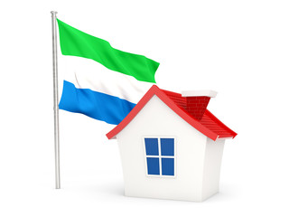 House with flag of sierra leone