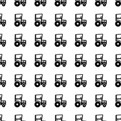Tractor seamless pattern. Vector