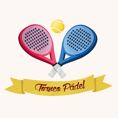 Padel tournament. Spanish text