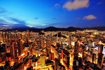 香港　高層マンションからの夜景