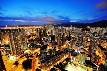 Fototapeta premium 香港 高層マンションからの夜景