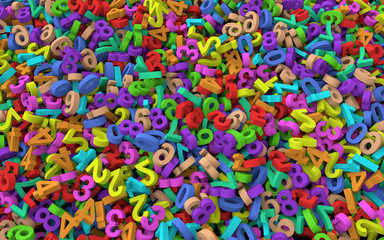 3d Heap of colorful numbers