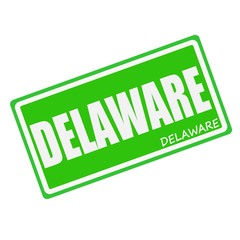 DELAWARE white stamp text on green